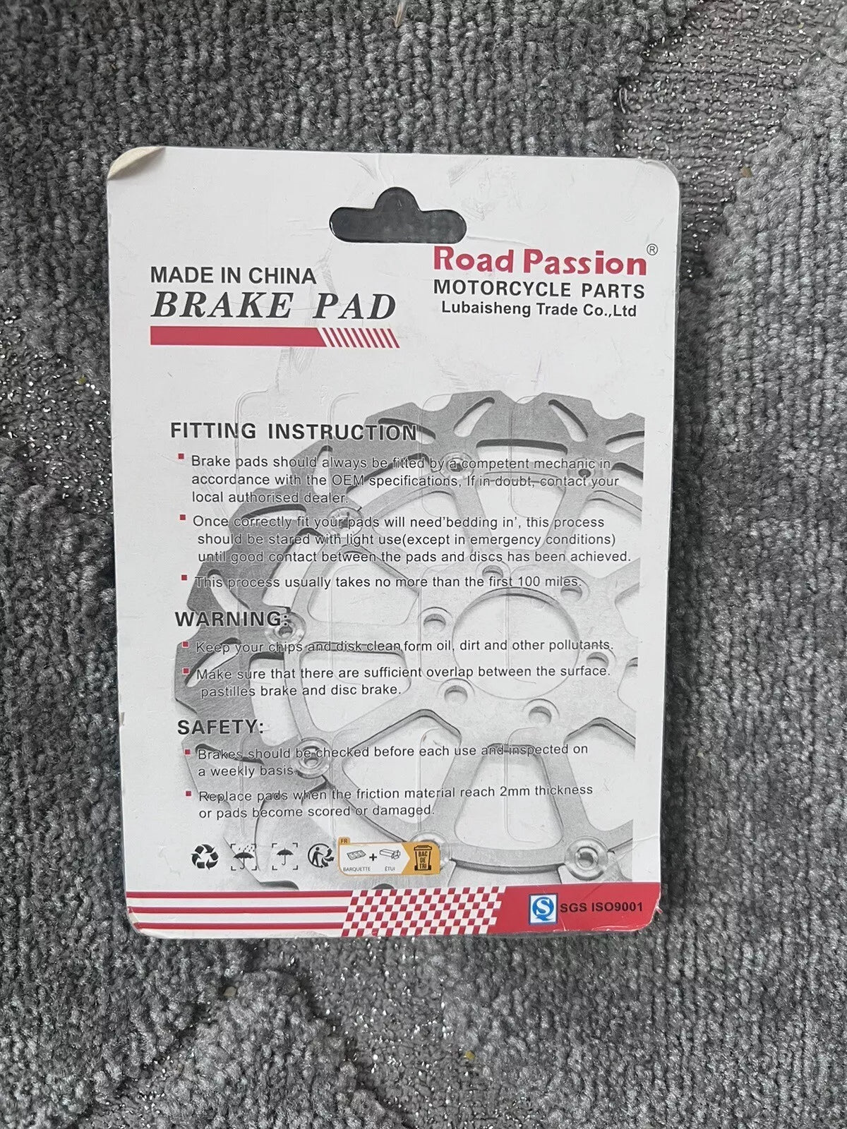 Road Passion Brake Pad 05-354 - Motorcycle Parts- 2 Pack