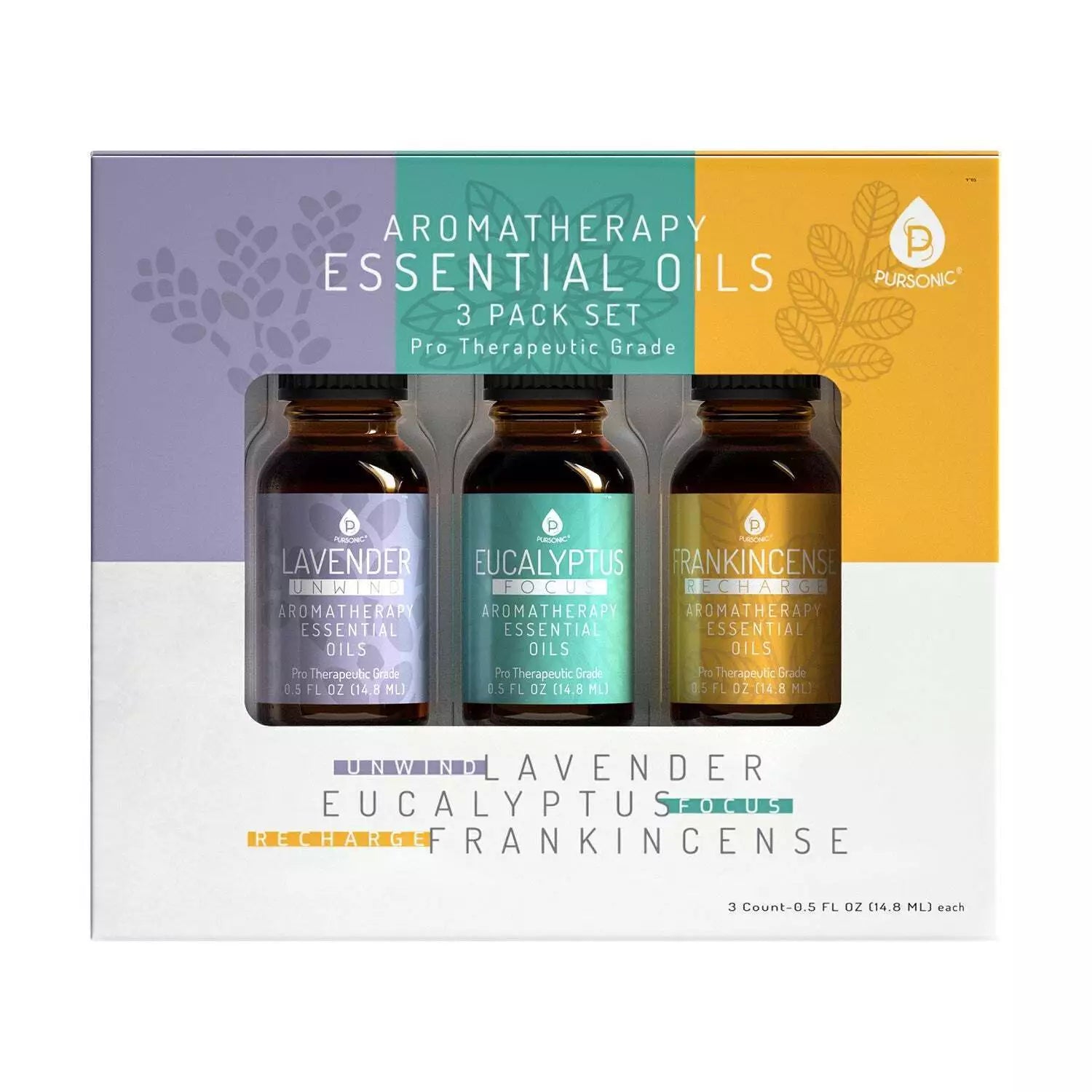 3 Pack Aromatherapy Essential oils (Lavender, Eucalyptus, Frankincense)