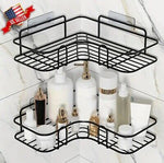 2pk Corner Shower Caddy Organizer matte Black