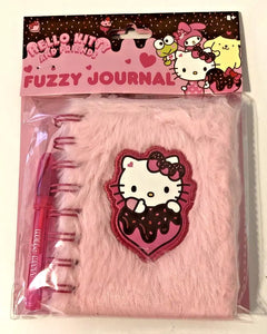 Hello Kitty Fuzzy Pink Diary Journal With Mini Gel Pen