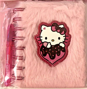 Hello Kitty Fuzzy Pink Diary Journal With Mini Gel Pen