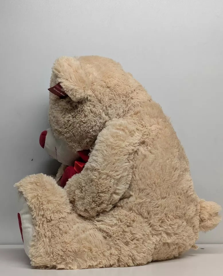 Brown 32 inch Giant Valentine Bear Plush with Red Heart -Happy Valentine's Day-Dandee Collectors 3+