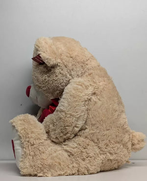 Brown 32 inch Giant Valentine Bear Plush with Red Heart -Happy Valentine's Day-Dandee Collectors 3+