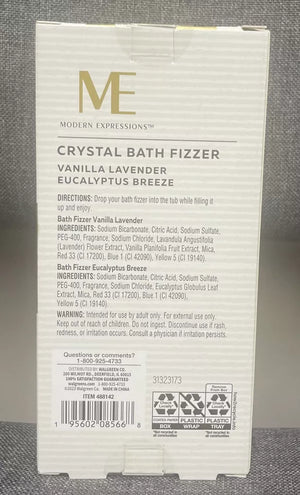 Modern Expressions~Crystal Bath Fizzer~Vanilla Lavender & Eucalyptus Breeze