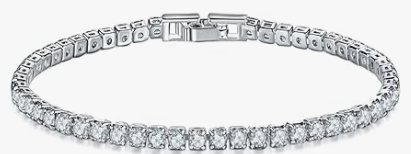 Silver Toned Tennis bracelet 4mm