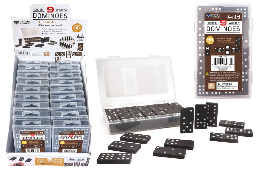 Wooden Dominoes (Double 9) (55 PC)