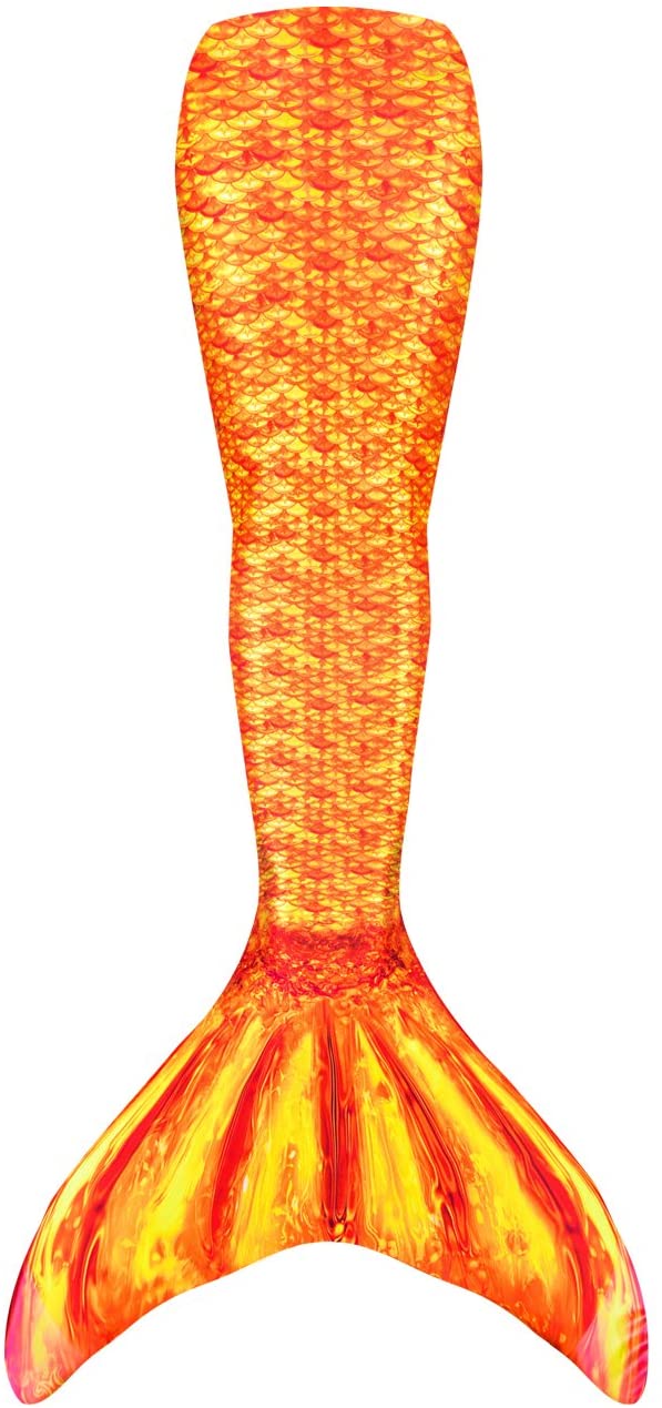 Fin Fun Mermaid Tail, Reinforced Tips, Tropical Sunrise, with Monofin, Adult & Children's Sizes