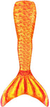 Fin Fun Mermaid Tail, Reinforced Tips, Tropical Sunrise, with Monofin, Adult & Children's Sizes